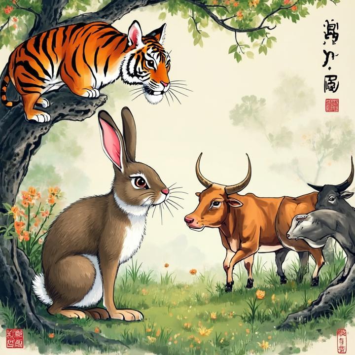 牛羊不辨家食草，虎视眈眈春满园代表什么生肖，仔细解释