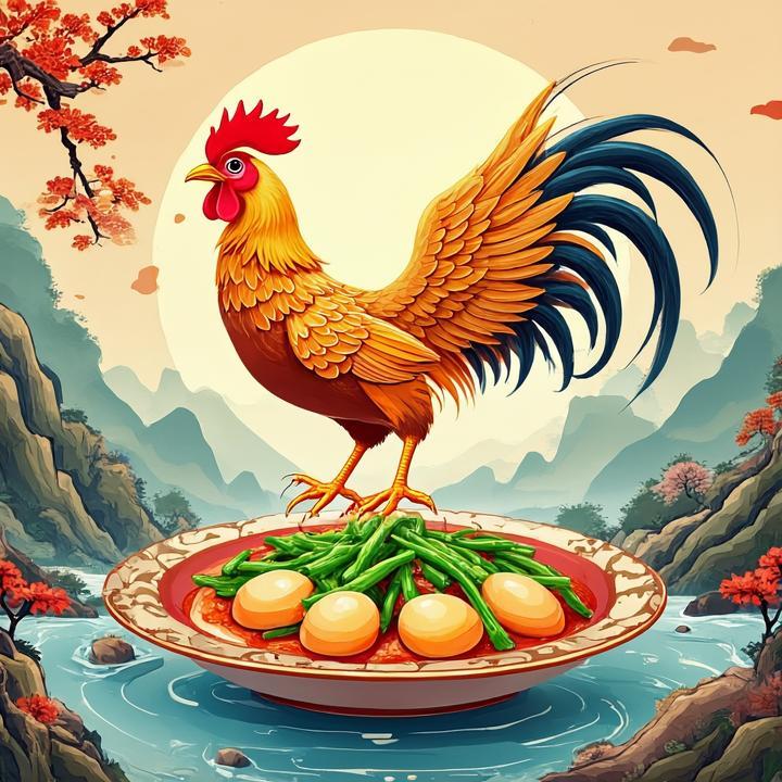 青椒炒鸡蛋，梅菜扣肉打一个生肖，详细全面解释