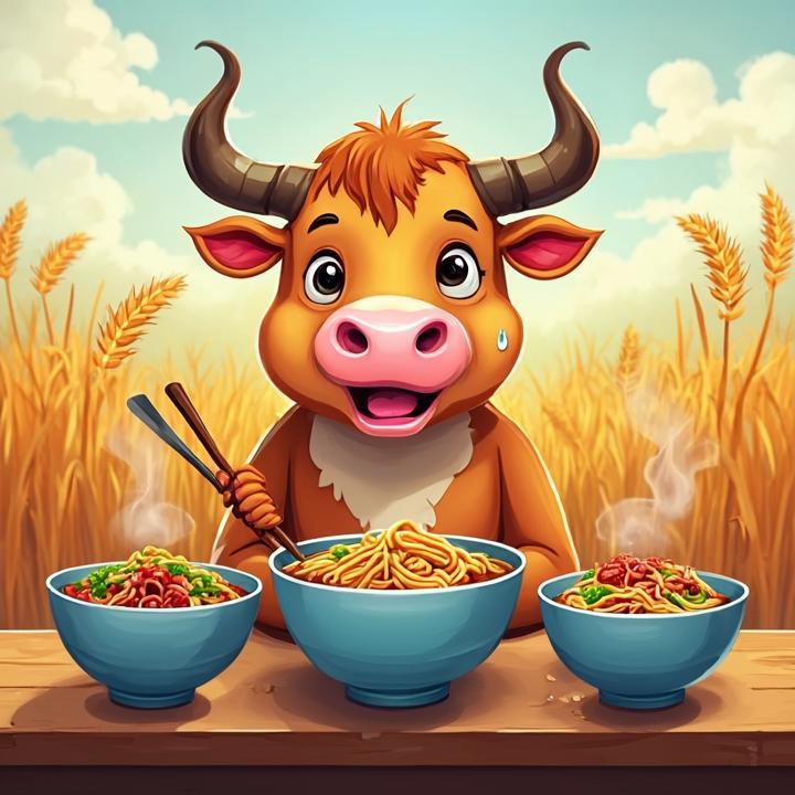 三碗牛肉刀削面，两碗拌面打一生肖动物，答案诠释