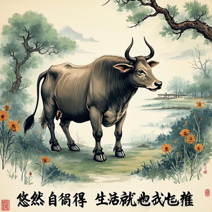 悠然自得，生活简约。财来就我也推卻代表什么生肖，精选解析解释