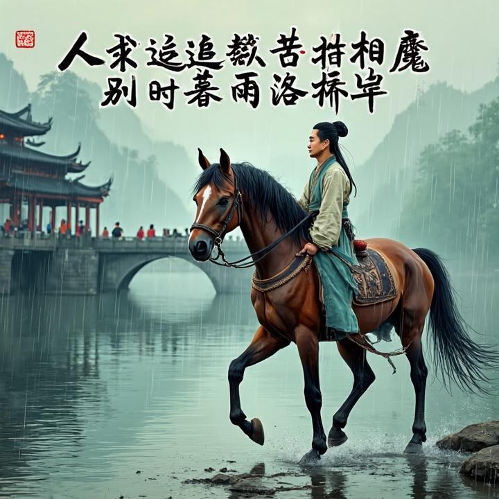 人求追荐苦相魔，别时暮雨洛桥岸打一生肖，解答揭晓